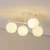 Domiluce Aurora loftlampe, hvid, Ø 50 cm, 4 lyskilder, glas, E14