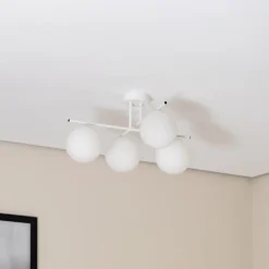 Domiluce Aurora loftlampe, hvid, Ø 50 cm, 4 lyskilder, glas, E14