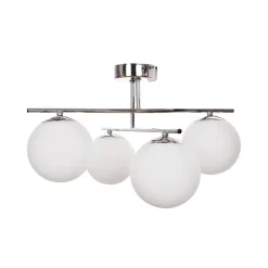 Aurora loftlampe, krom, Ø 50 cm, 4 lyskilder, glas, E14^Domiluce Discount