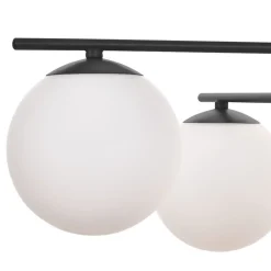 Aurora loftlampe, sort, Ø 50 cm, 4 lyskilder, glas, E14^Domiluce Online