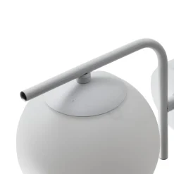 Domiluce Aurora væglampe, hvid, glas, 17 cm høj, kugle, E14