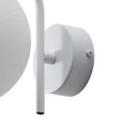 Domiluce Aurora væglampe, hvid, glas, 17 cm høj, kugle, E14