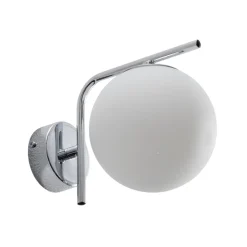 Domiluce Væglamper|Væglamper>Aurora væglampe, kromfarvet, glas, 17 cm, kugle, E14