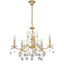 lysekrone Carmen II, glas, guldbelagt, 65 cm^austrolux New