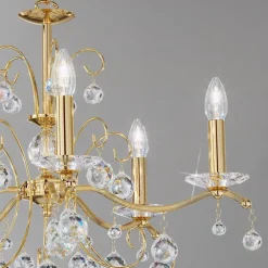 lysekrone Carmen II, glas, guldbelagt, 65 cm^austrolux New