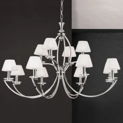 ORION Avala - pragtfuld lysekrone i nikkel og hvid