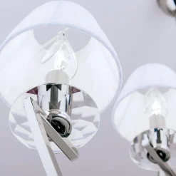 ORION Avala - pragtfuld lysekrone i nikkel og hvid