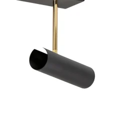 Luminex Axion loftlampe, 3 lyskilder, sort/guld, lang, stål