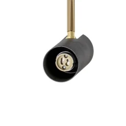 Luminex Axion loftlampe, 3 lyskilder, sort/guld, lang, stål