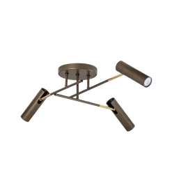 Luminex Axion loftlampe, 3 lyskilder, titanfarvet, stål