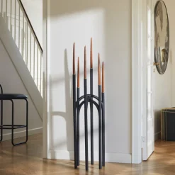 AYTM Møbel Og Interiør>Angui lysestage, sort, højde 92 cm, jern