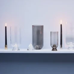 Glacies-vase, røgfarvet grå, højde 29 cm, glas, mundblæst^AYTM Discount