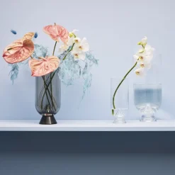 Glacies-vase, røgfarvet grå, højde 29 cm, glas, mundblæst^AYTM Discount