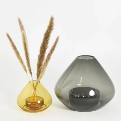 AYTM Møbel Og Interiør>Lygte Uno, vase, rav, Ø 14 cm, højde 11 cm, glas