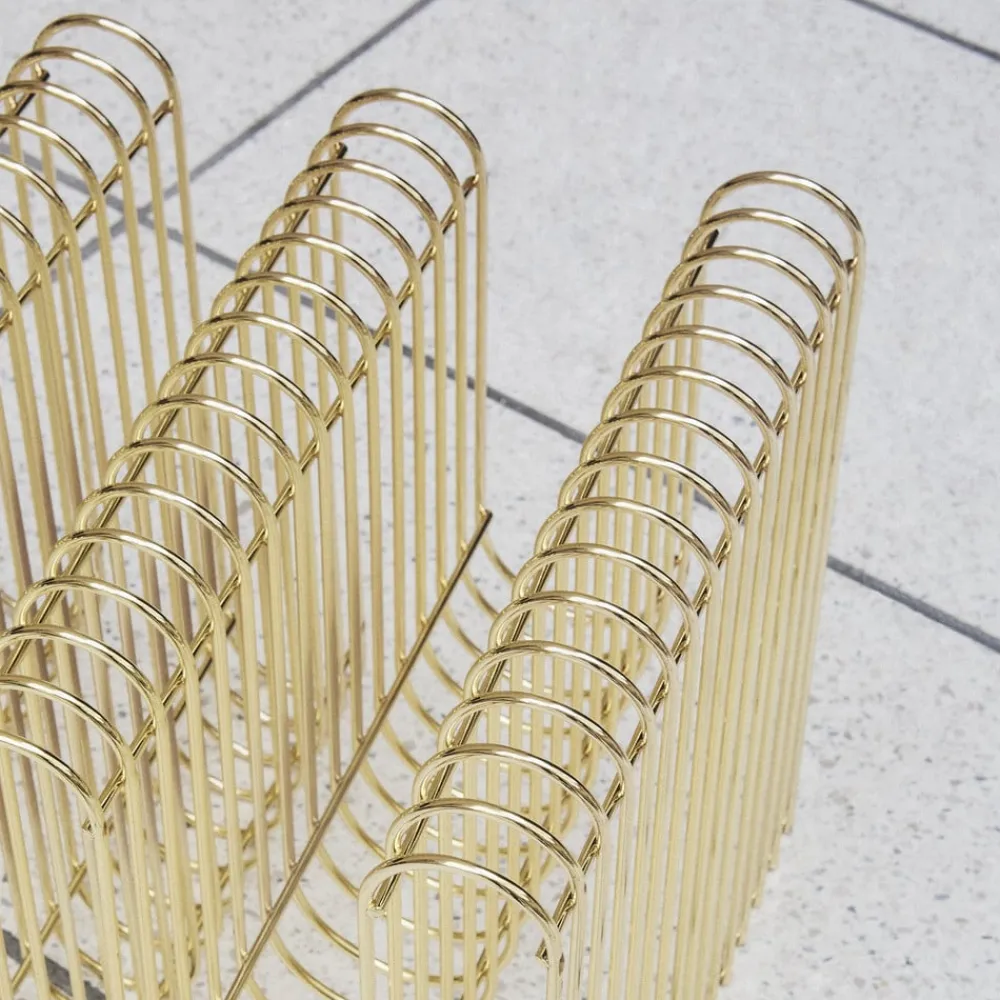 Magasinholder Curva, guld, bredde 40 cm, stål^AYTM Online