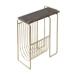 Magasinholder Sino, sidebord, guldfarvet^AYTM