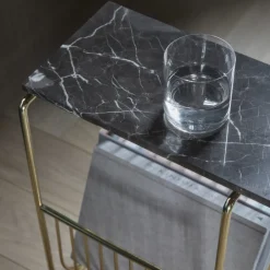 Magasinholder Sino, sidebord, guldfarvet^AYTM