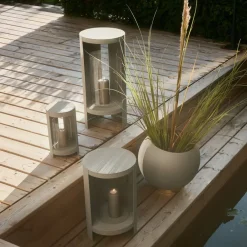 AYTM Møbel Og Interiør>Ora lygte, gråbrun, højde 58,4 cm, glas, aluminium