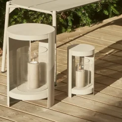 AYTM Ora lygte, gråbrun, højde 28,2 cm, glas, aluminium