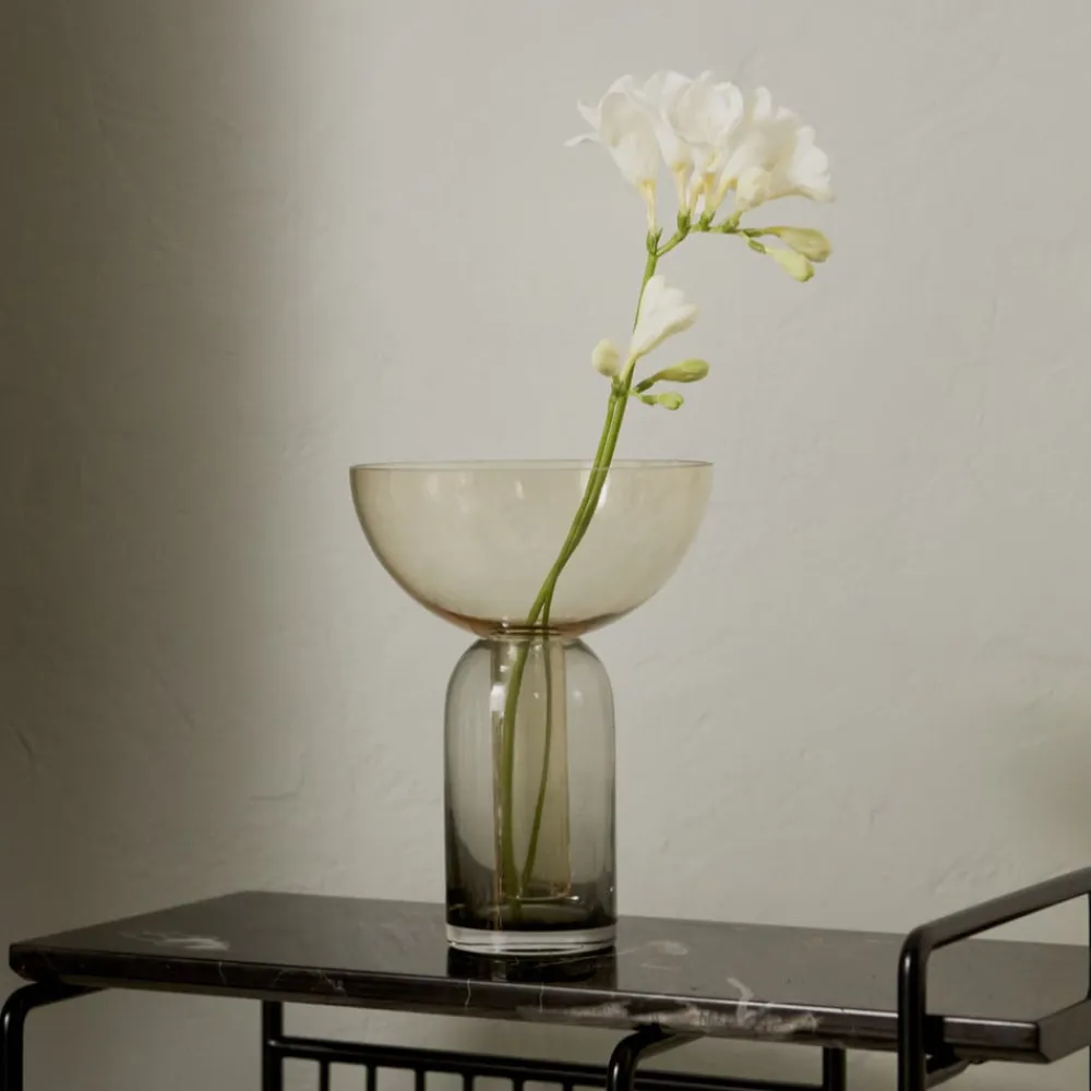 Vase Torus, ravfarvet, Ø 25 cm, højde 33 cm, glas^AYTM Discount