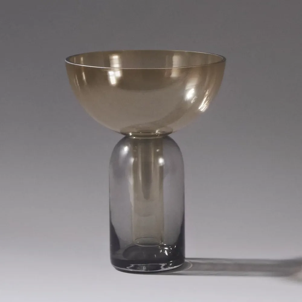 Vase Torus, ravfarvet, Ø 25 cm, højde 33 cm, glas^AYTM Discount
