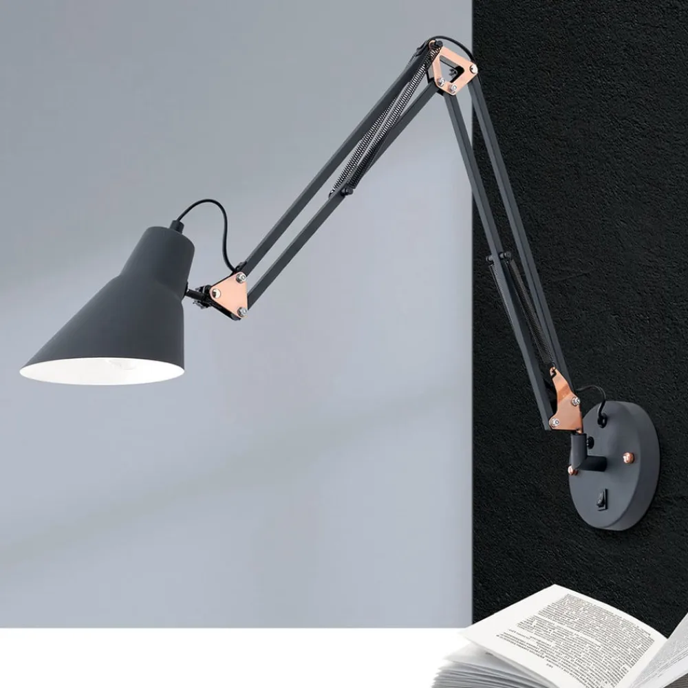 ORION Bachelor-væglampe med fjederbalancer og afbryder