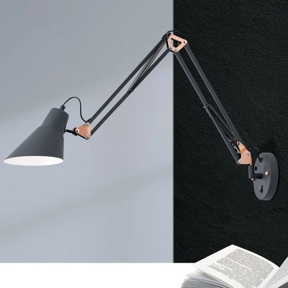 ORION Bachelor-væglampe med fjederbalancer og afbryder