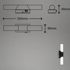 Badeværelses- og spejllampe Klak Brilo, sort, 32 cm^Briloner Sale