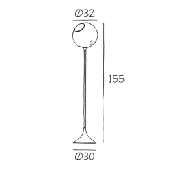 Ballroom gulvlampe, hvid, glas, mundblæst, dæmpbar^DESIGN BY US Clearance