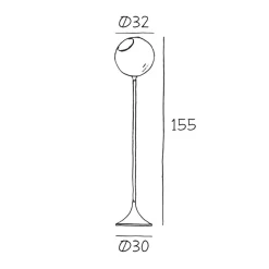 DESIGN BY US Ballroom gulvlampe, lilla, glas, mundblæst, dæmpbar