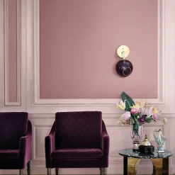 DESIGN BY US Ballroom Short væglampe, lilla, glas, mundblæst