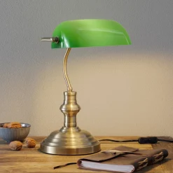 Bankers klassisk bordlampe 42 cm grøn^Markslöjd Clearance