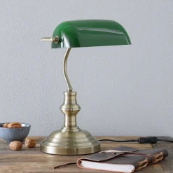 Bankers klassisk bordlampe 42 cm grøn^Markslöjd Clearance