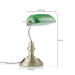 Bankers klassisk bordlampe 42 cm grøn^Markslöjd Clearance