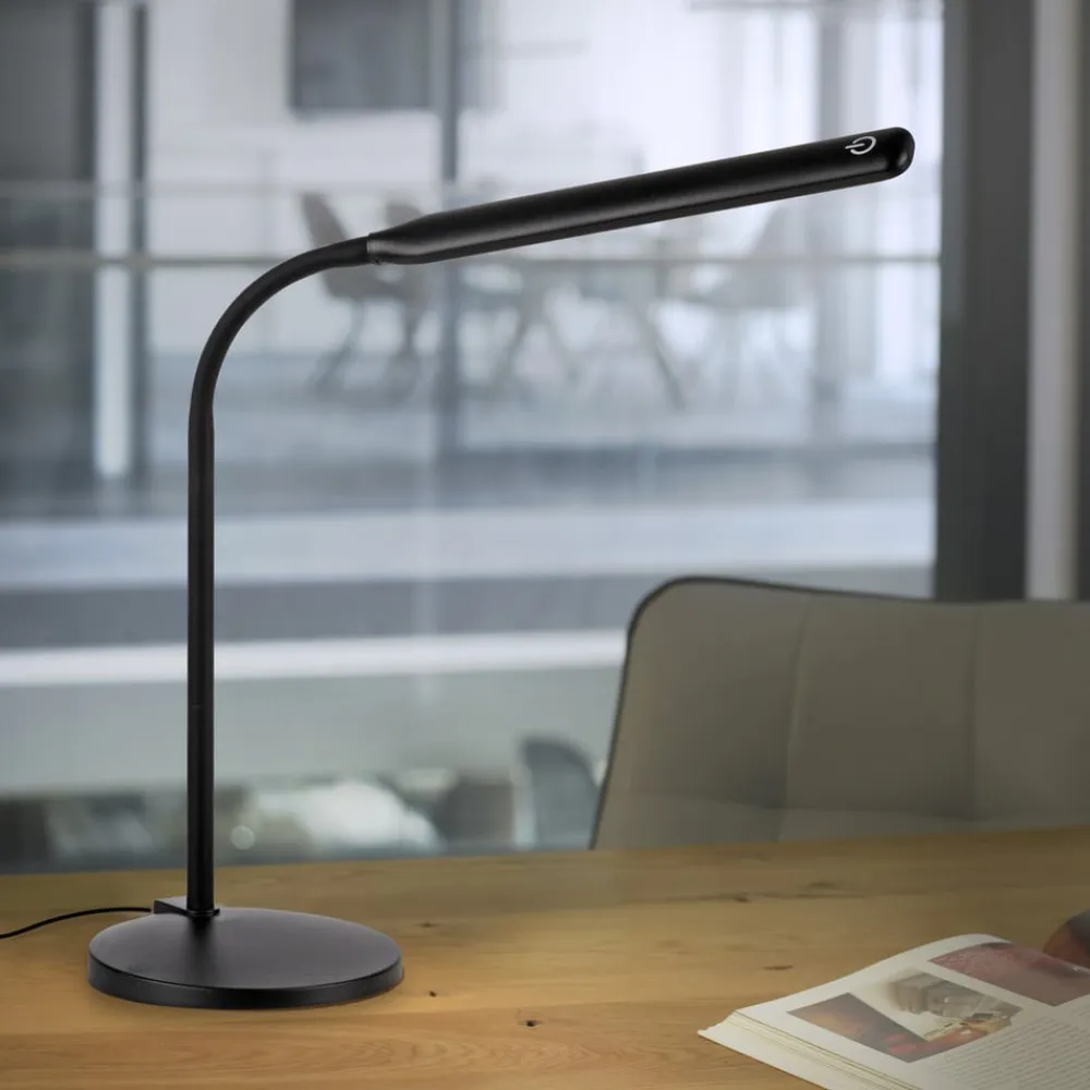 JUST LIGHT. GmbH BARE LYS. Elly LED-bordlampe, ABS, CCT, dæmpbar sort