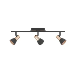 EGLO Barnham LED loftspot, længde 58,5 cm, sort/kobber