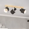 Batallas loftspot, længde 48 cm, sort/træ, 3 lyskilder.^EGLO Clearance
