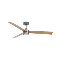 Beacon loftsventilatorlampe Climate IV nikkel/teak lydløs^Beacon Lighting Hot