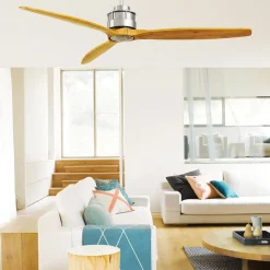 Beacon loftventilator Airfusion Akmani, støjsvag, teak/krom^Beacon Lighting New