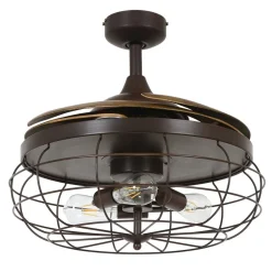 Beacon Lighting Beacon loftventilator lys Fanaway Industri brun stille