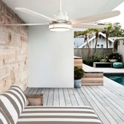 Beacon Lighting Loftventilatorer>Beacon loftventilator med lys Louisville, hvid, støjsvag