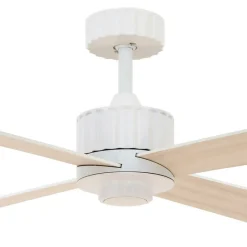 Beacon loftventilator med lys Newport, hvid/eg, støjsvag^Beacon Lighting Outlet