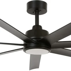 Beacon loftventilator med lys Atlanta, sort, støjsvag^Beacon Lighting Outlet