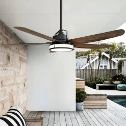 Beacon loftventilator med lys Louisville, bronze, støjsvag^Beacon Lighting Hot