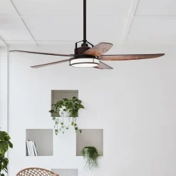 Beacon loftventilator med lys Louisville, bronze, støjsvag^Beacon Lighting Hot