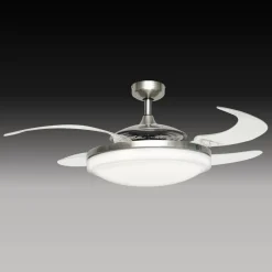 Beacon Lighting Beacon ventilator med lys Fanaway Evo 2, mat krom, støjsvag