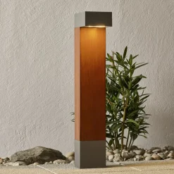 BEGA 84498 LED-gadelampe, sølv, kantet hoved