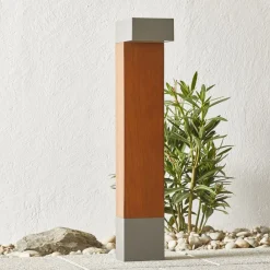 BEGA 84498 LED-gadelampe, sølv, kantet hoved