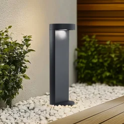 BEGA LED-sokkellampe 84749, grafit, støbt aluminium, glas