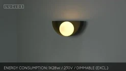 Benni væglampe med kugleskærm af glas, grøn^Lucide Clearance